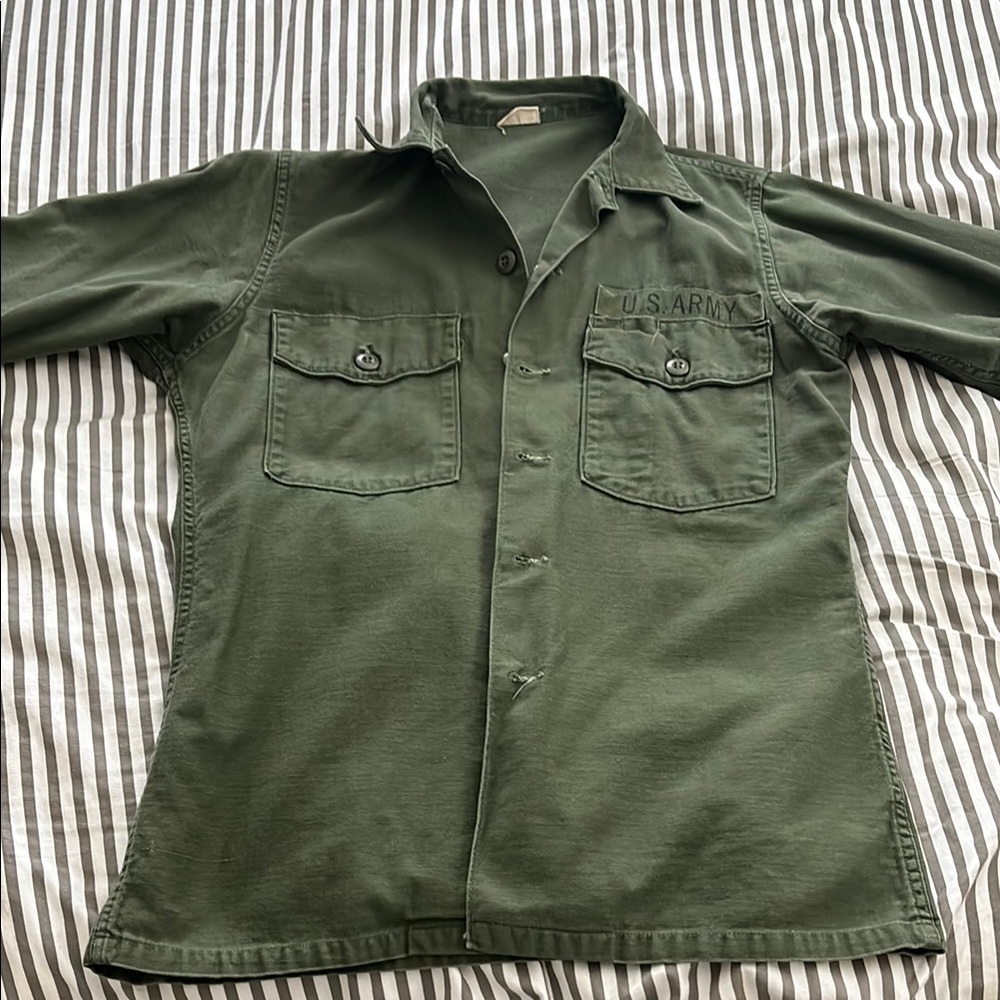 U.S. Army Green Military shirt cotton sateen OG 107